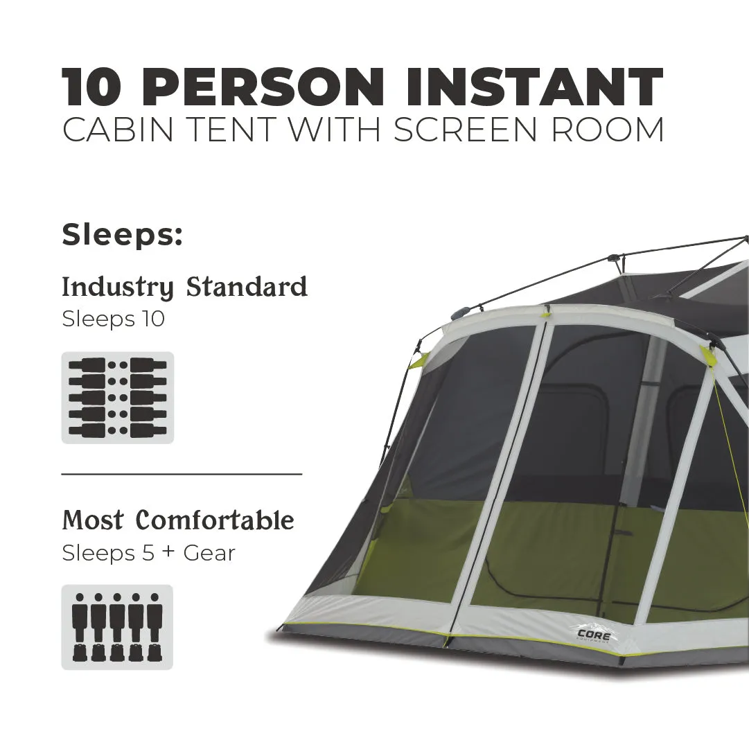 10 Person Instant Cabin Tent with Screen Room 14' x 10'