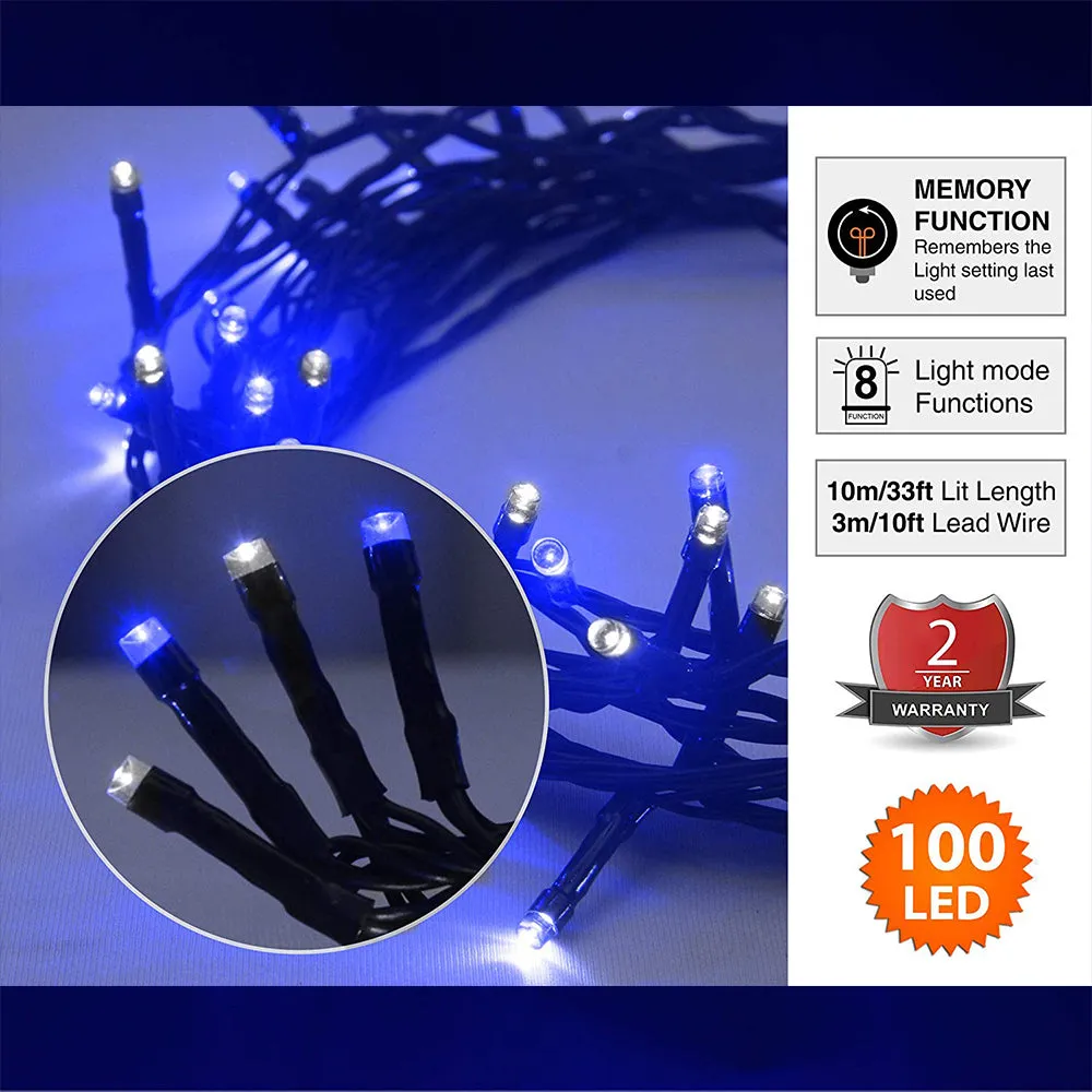 100 LED, 10 Meters Blue Chaser lights, Indoor and Outdoor, Weddings & Gardens, 8 Functions