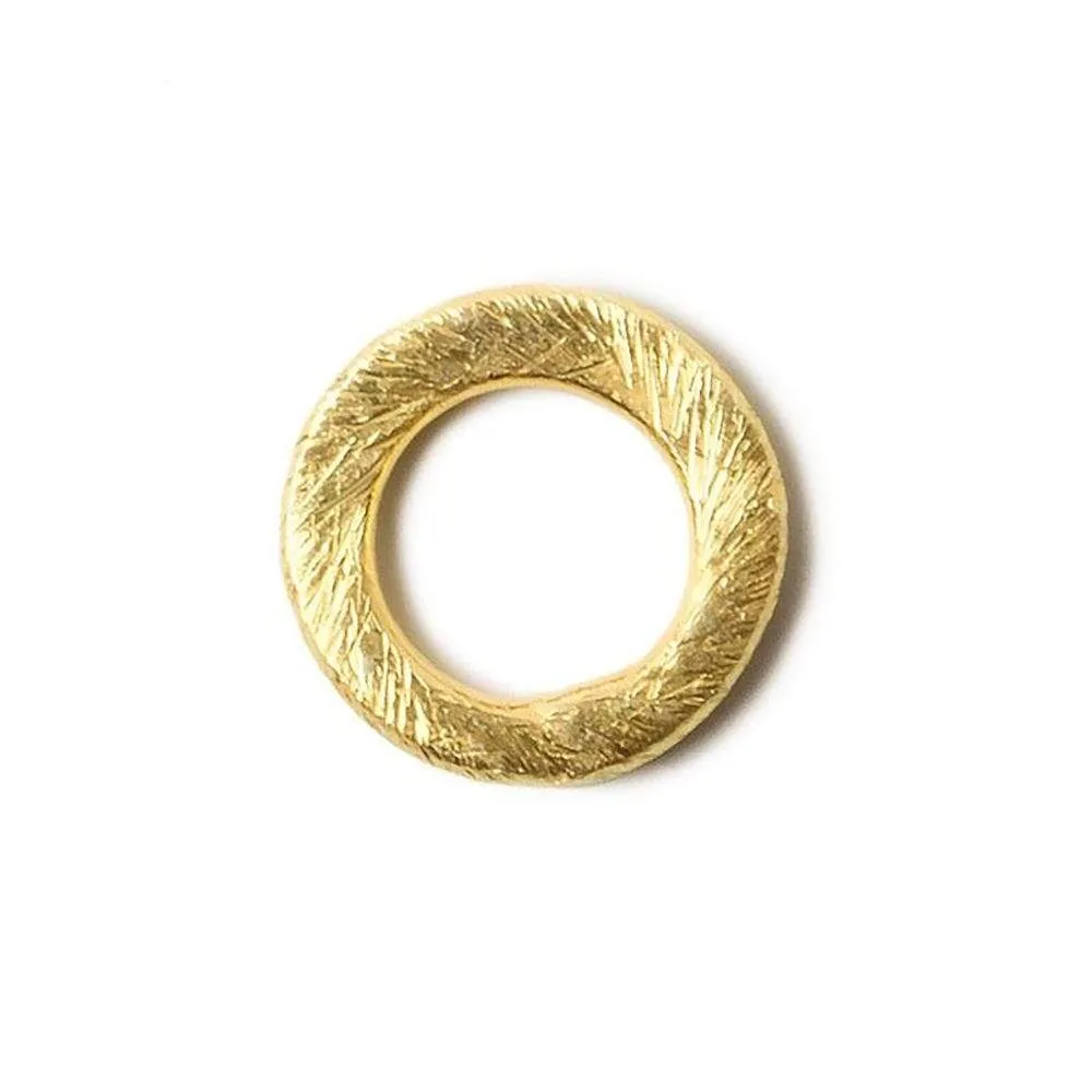 10mm Vermeil brushed Jump Ring Set of 10 pieces