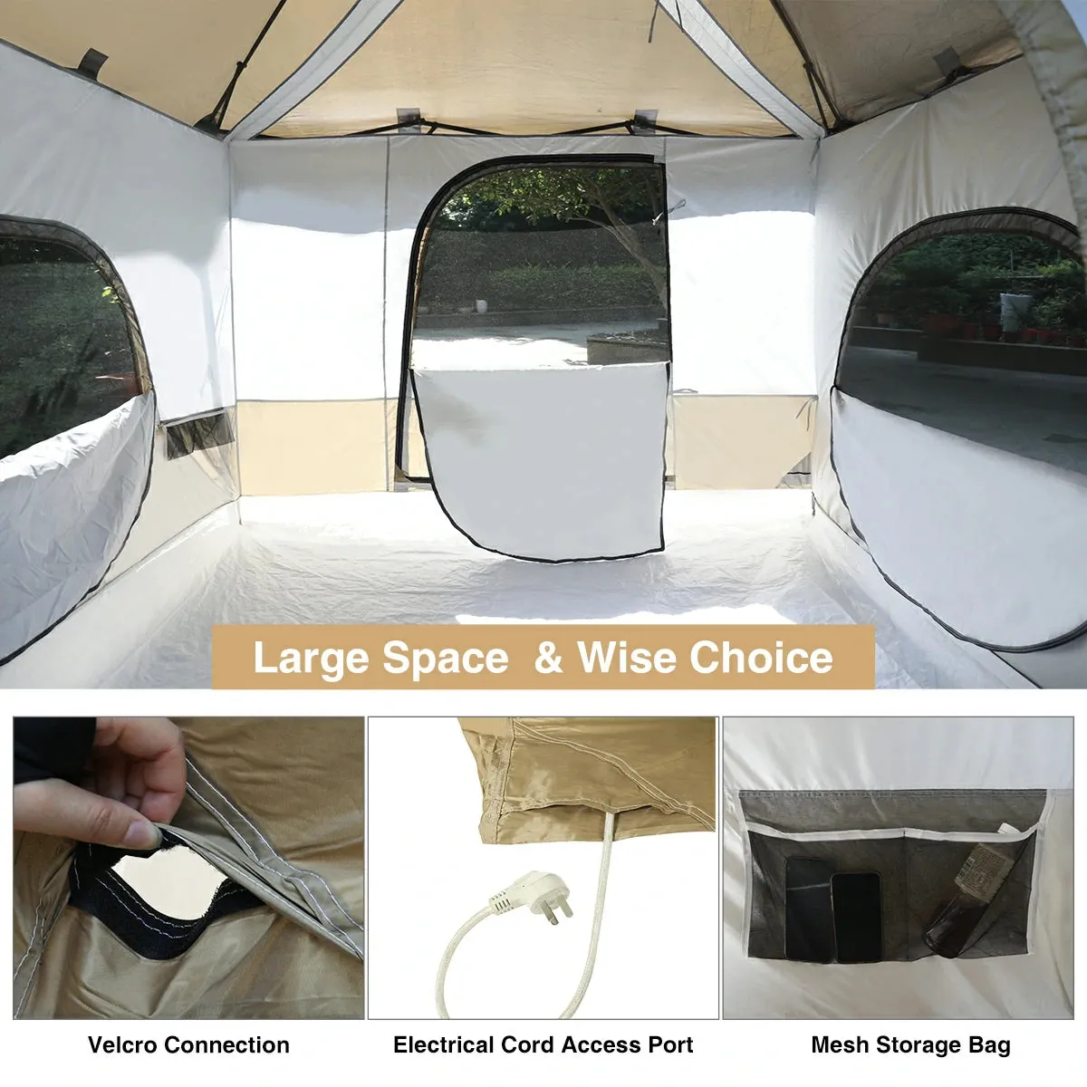 10'x10' Camping Cube Tent for Pop Up Canopy (Canopy & Frame NOT Included)