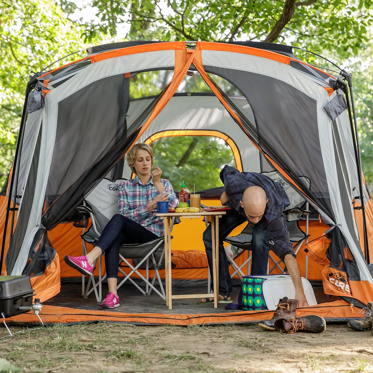 11 Person Cabin Tent with Screen Room 17' x 12'