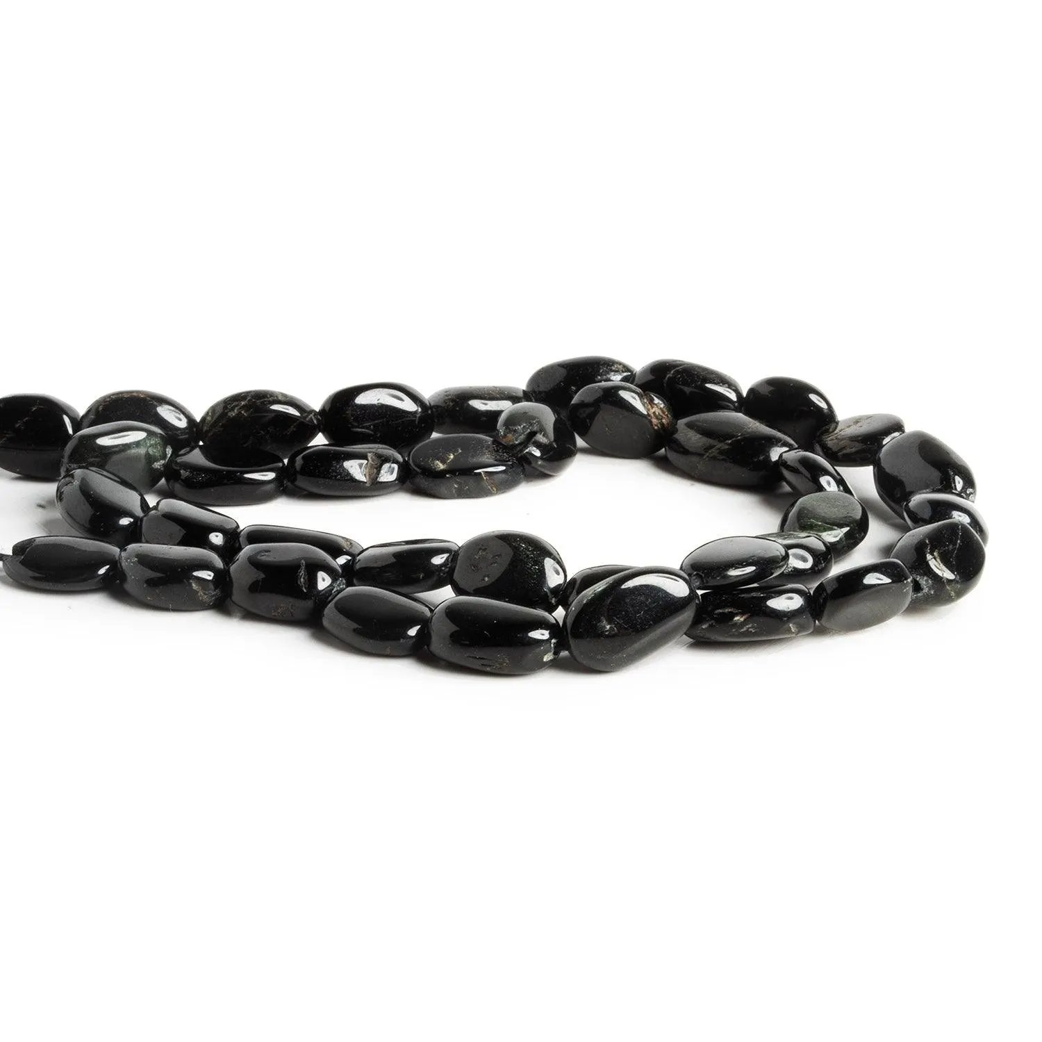 11x9mm Black Tourmaline Ovals 14 inch 33 beads