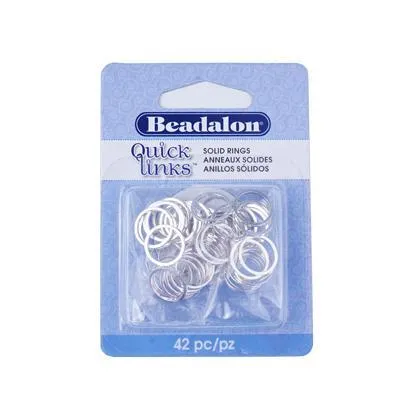 12mm Silver Plated Round Solid Quick Links Rings from Beadalon