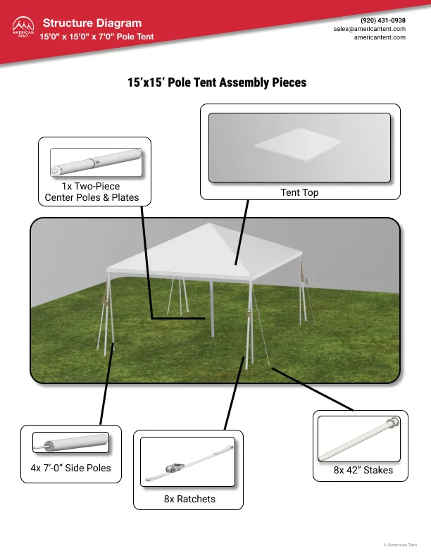 15x15 Pole Tent