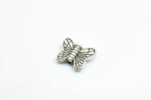 20 PCs Butterfly Antique Silver Alloy Connector Charm Beads Size 9x11mm Decorative Design Beads 1mm JumpRing Size for Jewelry Making