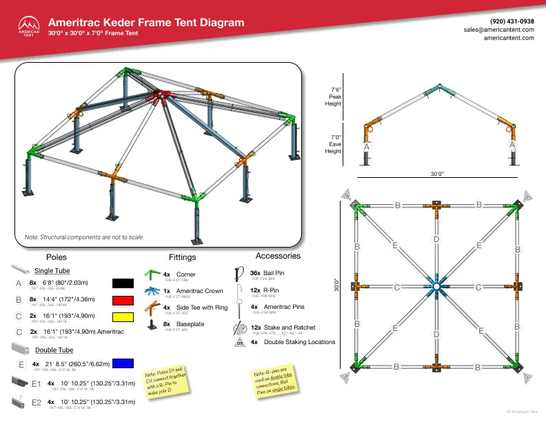 30x30 Ameritrac Series Keder Tent