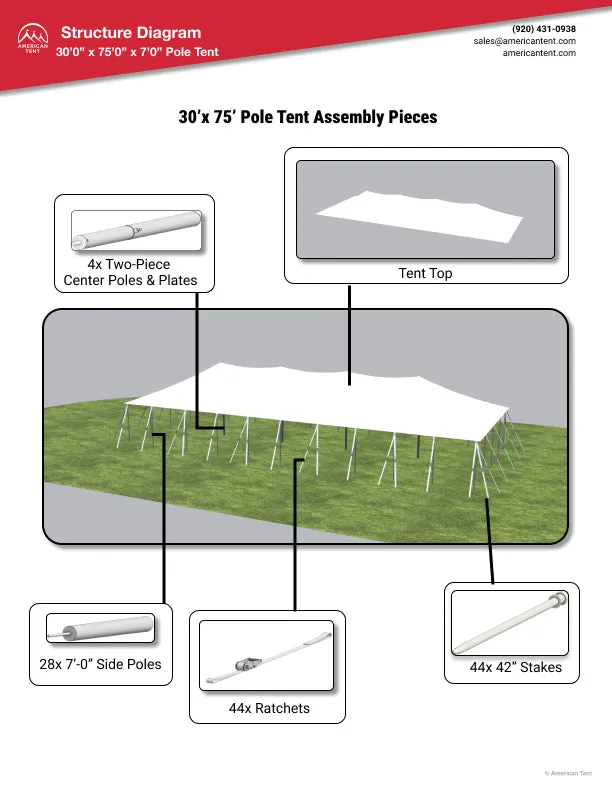 30x75 Pole Tent