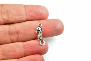 35 PCs Seahorse Charms Alloy Silver Size 22x7mm Jump Ring Size 2mm For Jewelry Making