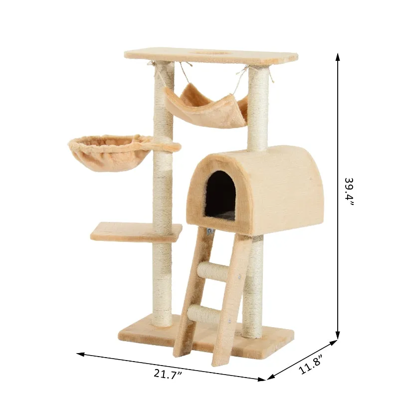 39" Cat Tree Activity Centre - Deep Cream