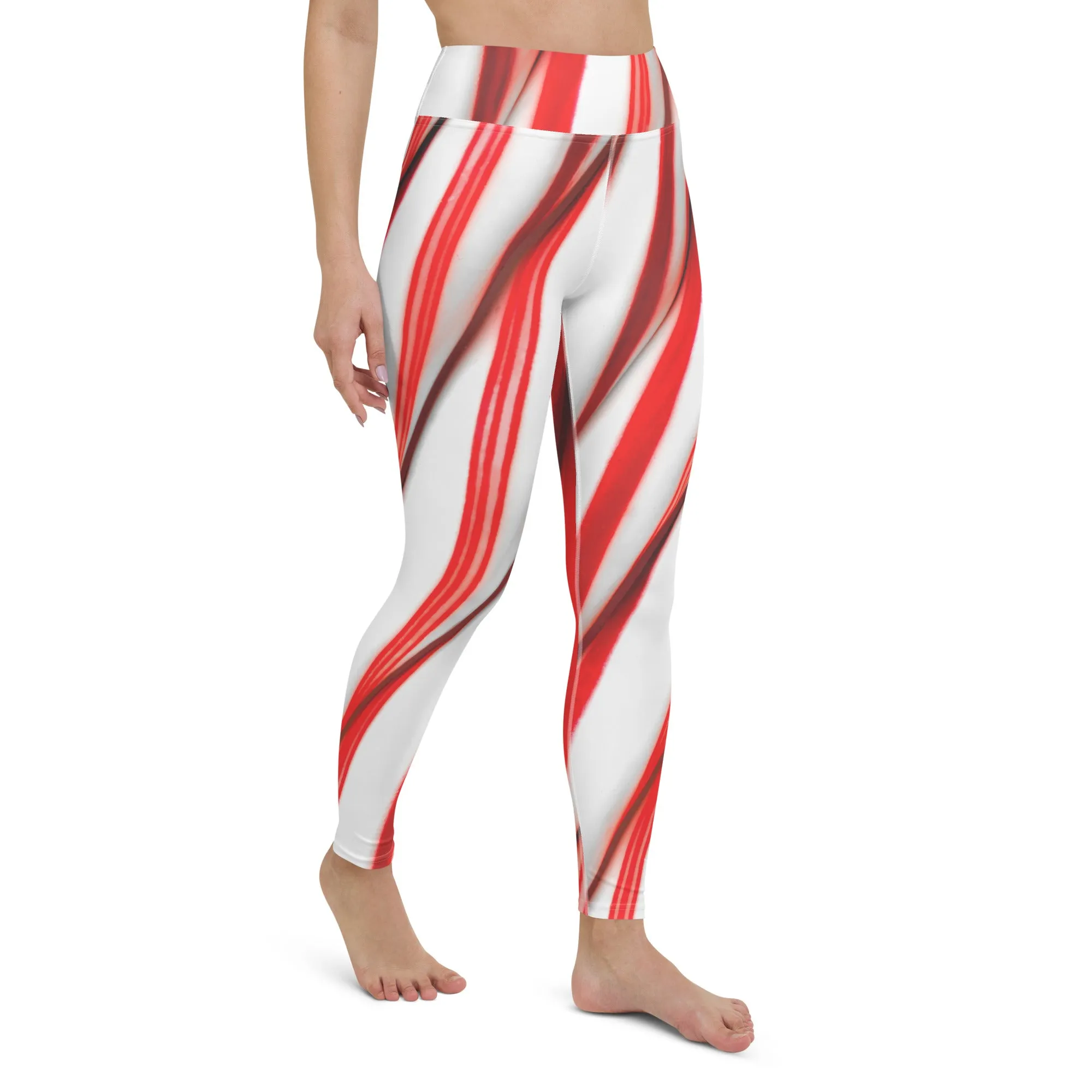 3D Candy Cane Yoga Leggings