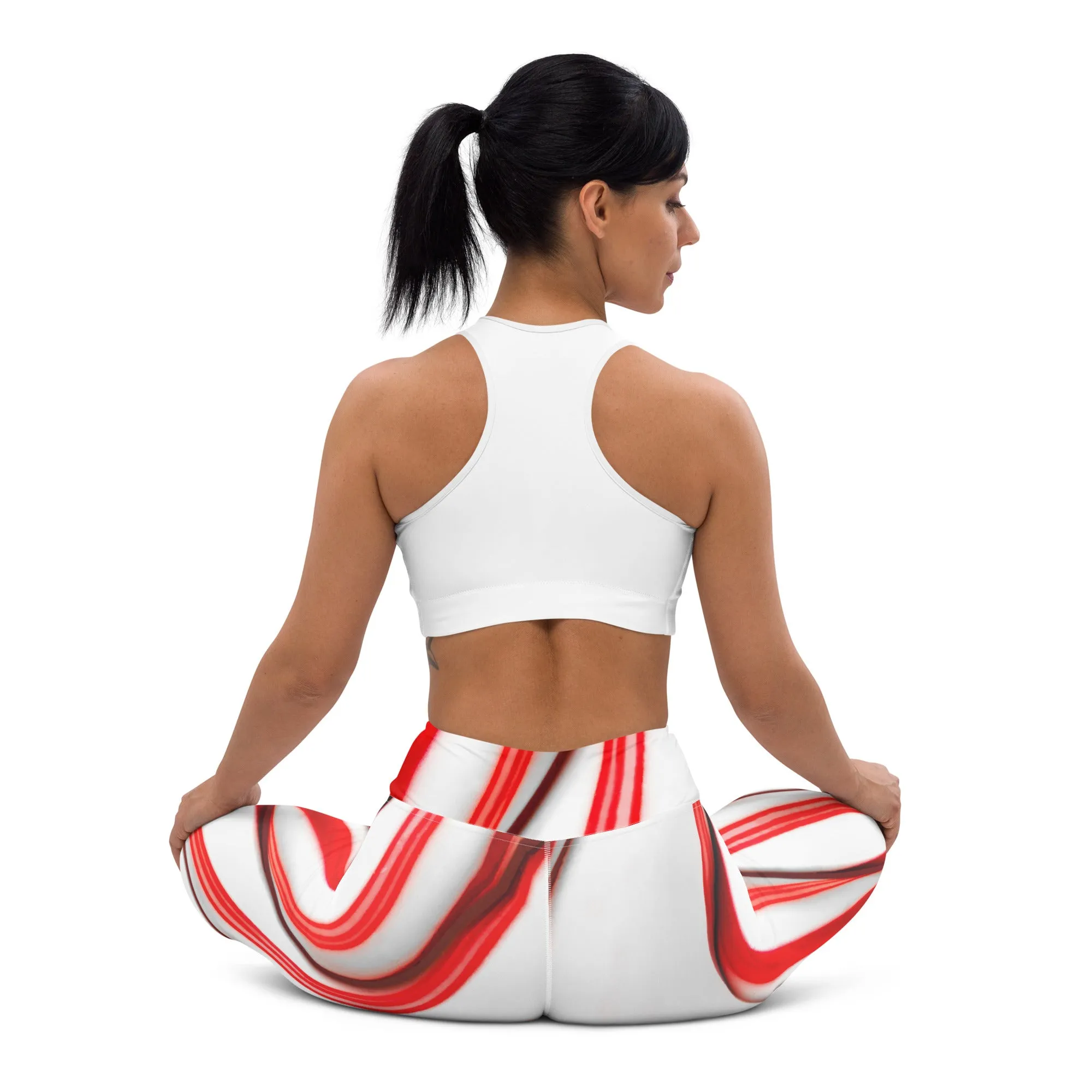 3D Candy Cane Yoga Leggings