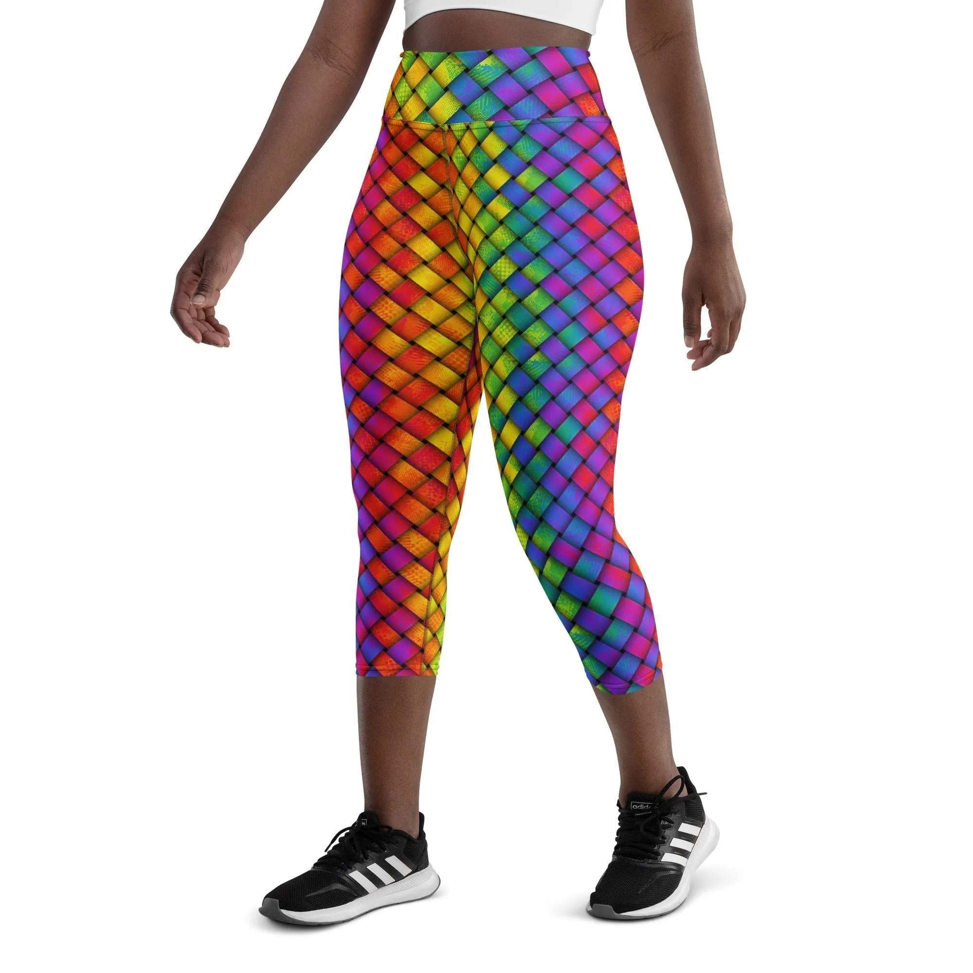 3D Rainbow Pattern Yoga Capris