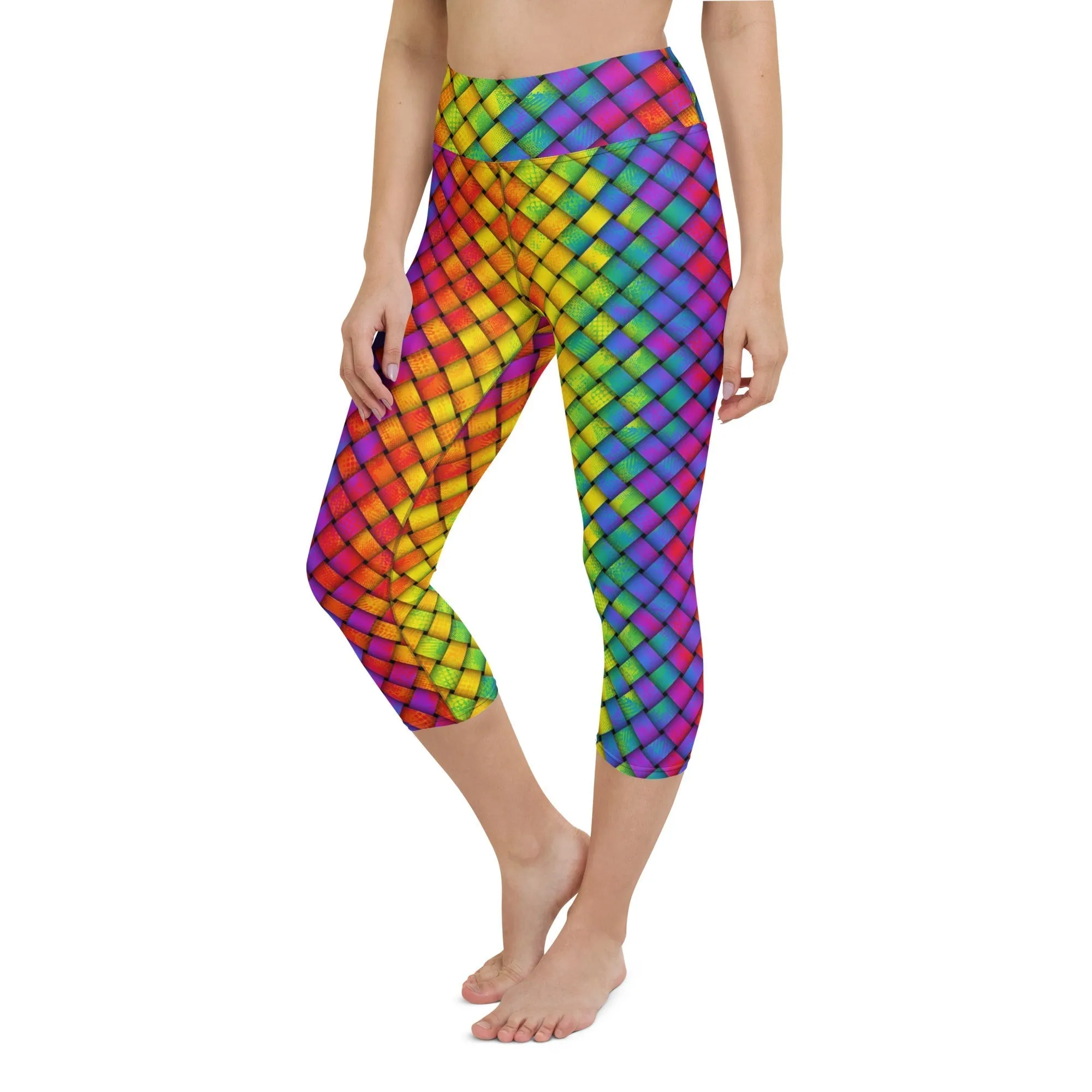 3D Rainbow Pattern Yoga Capris