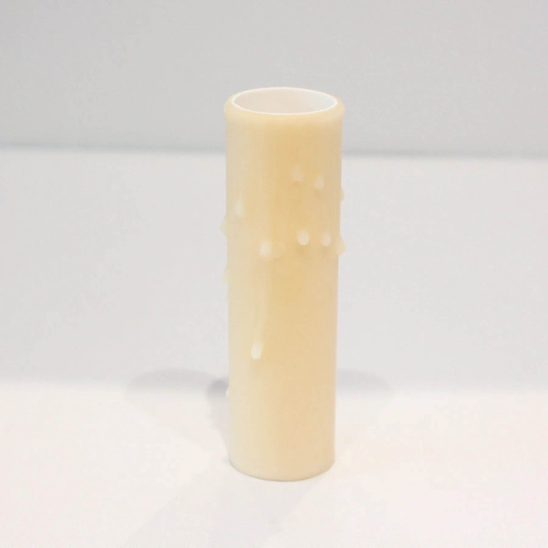 4" Beeswax Candle Cover w/ Drip, European Base