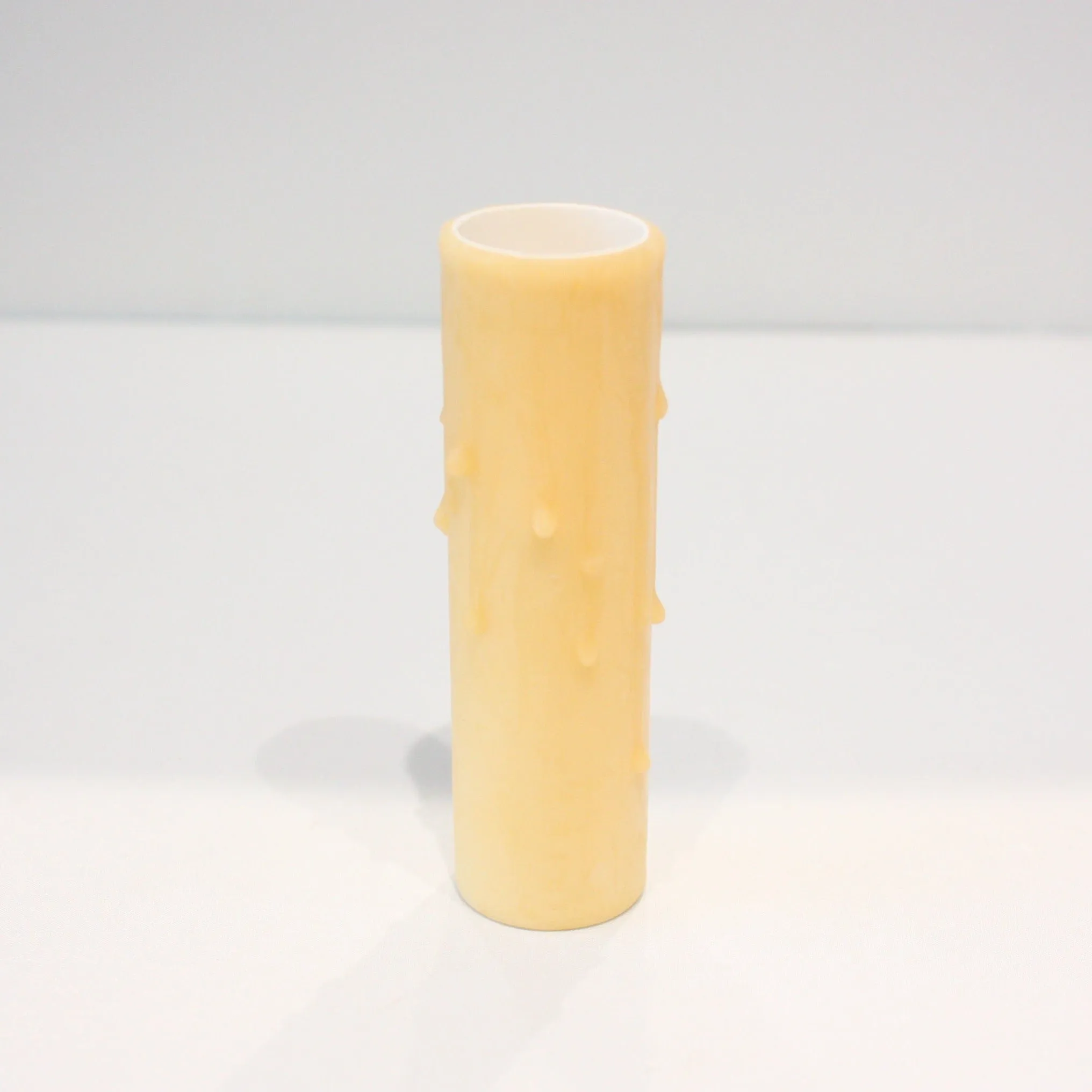 4" Beeswax Candle Cover w/ Drip, European Base