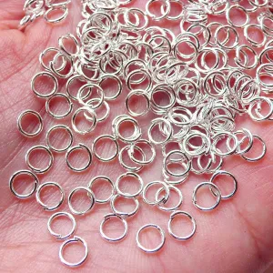 5mm Jump Rings / Open Jumprings (100 pcs / Light Silver / 23 Gauge) Charm Connector Bracelet Jewelry Making Jewellery Findings F183