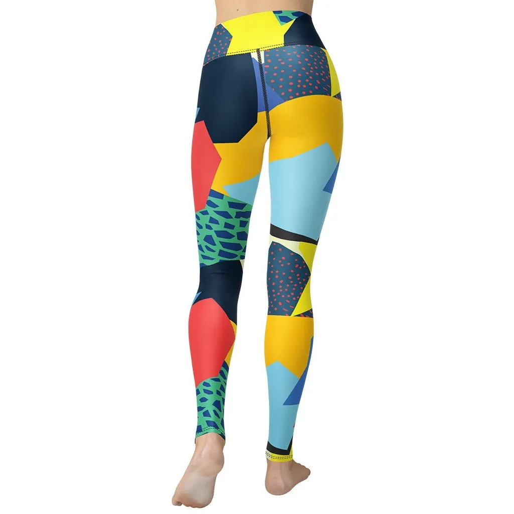 90s Color Block Yoga Leggings