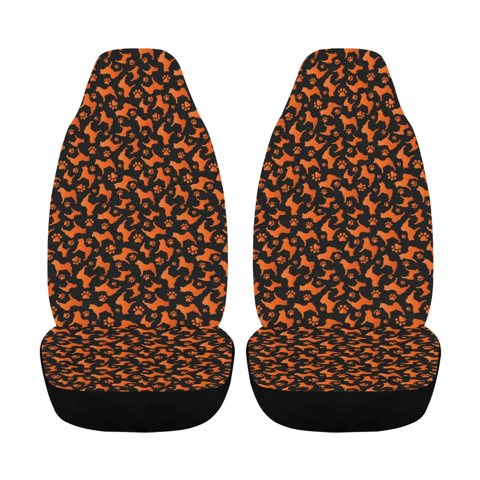 Akita Silhouette & Paw Car Seat Covers