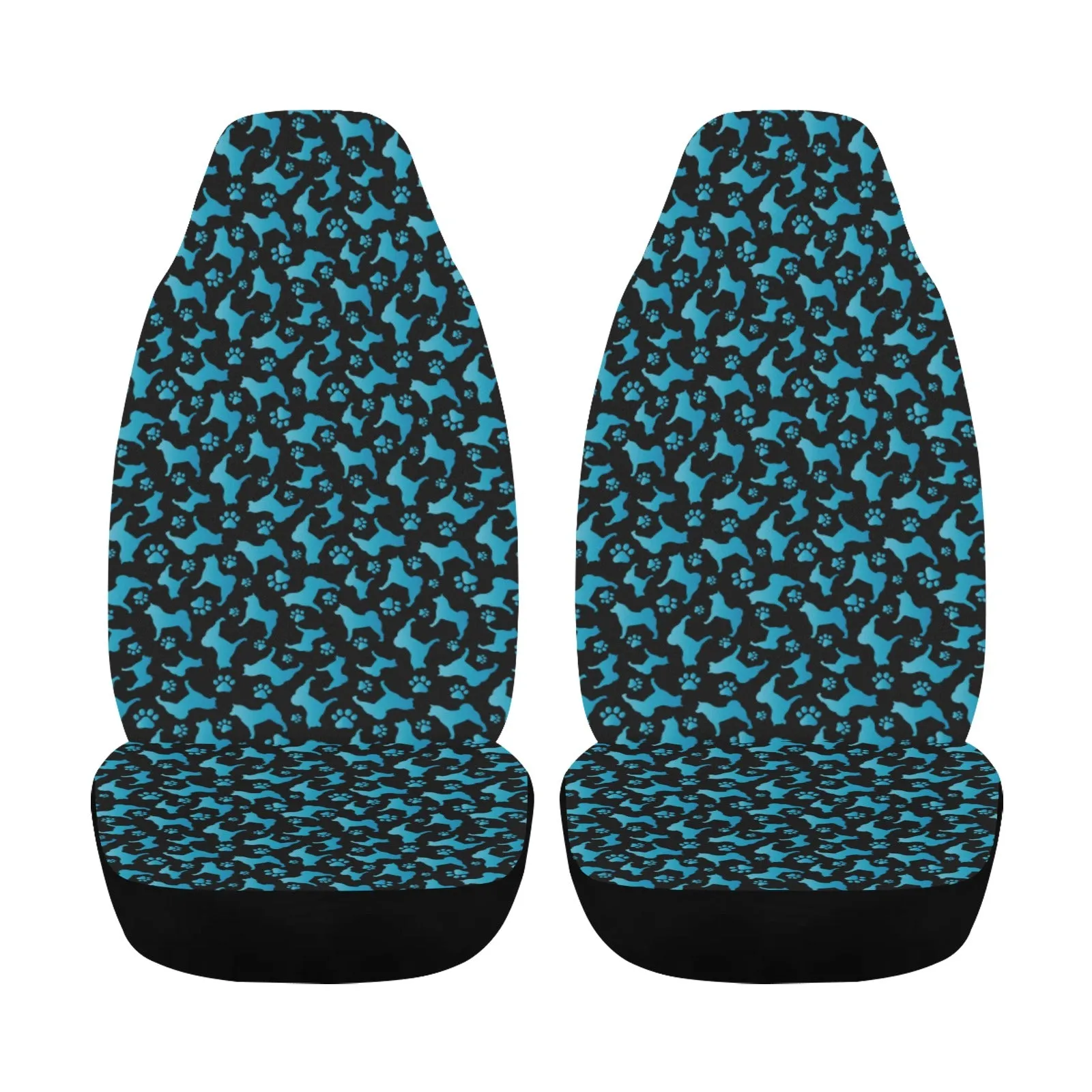 Akita Silhouette & Paw Car Seat Covers