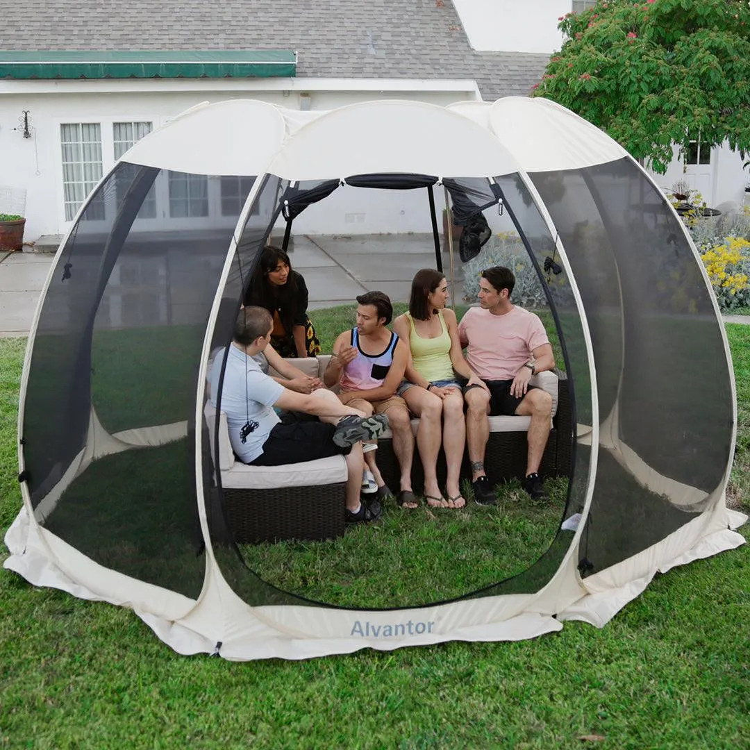 Alvantor 2-15 Person Pop Up Screen House Tent Instant Screened Gazebo For Deck/Patio