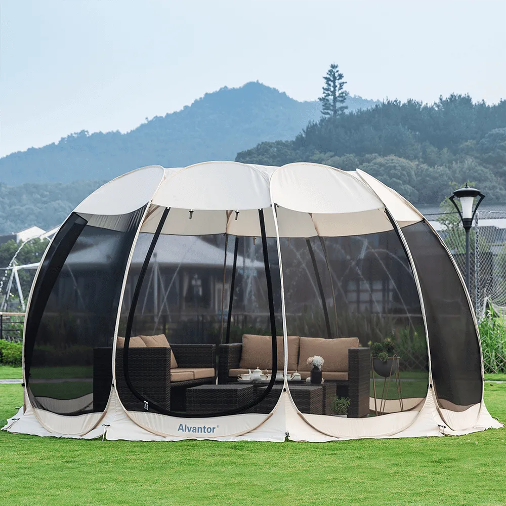 Alvantor 2-15 Person Pop Up Screen House Tent Instant Screened Gazebo For Deck/Patio