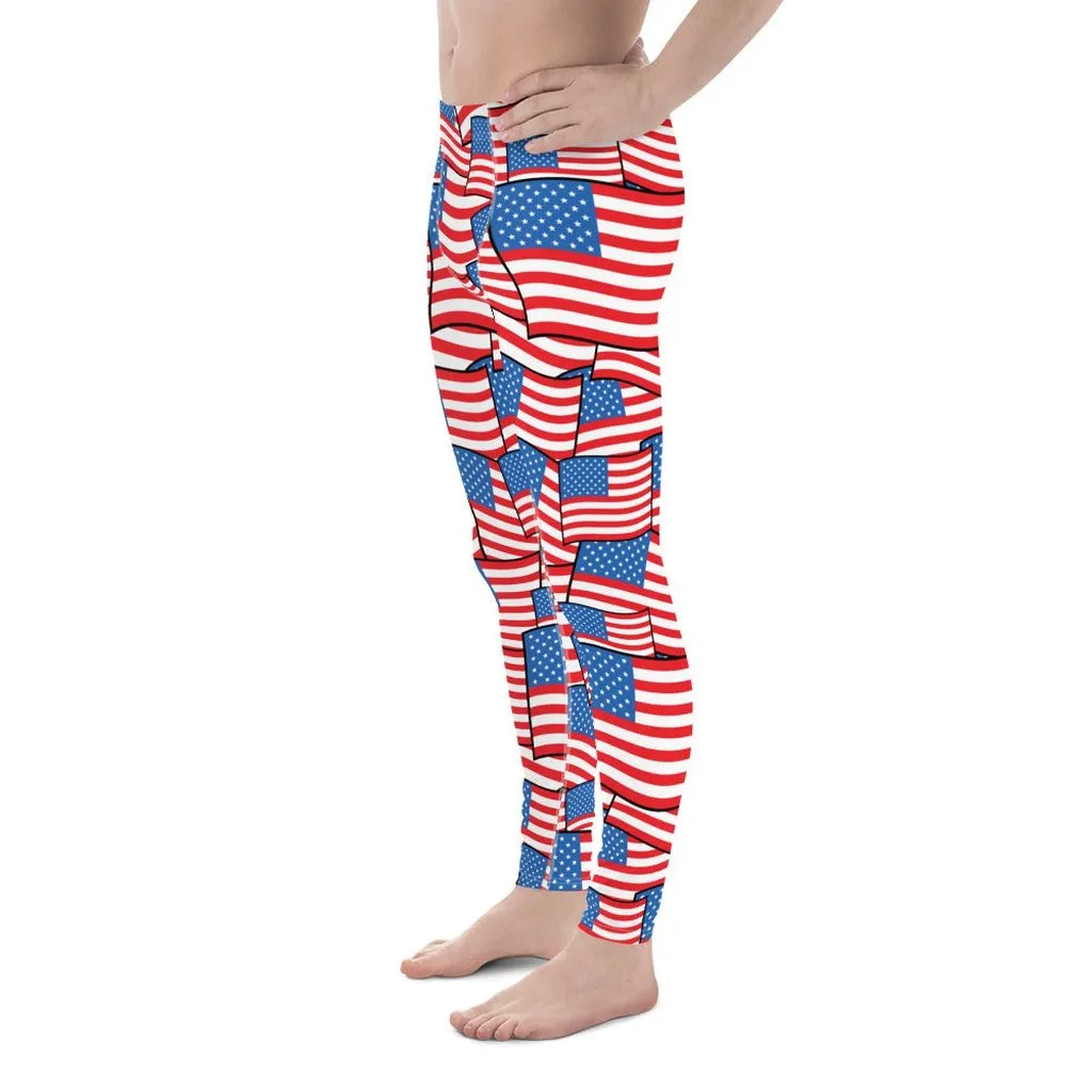 American Flag Pattern Men's Leggings