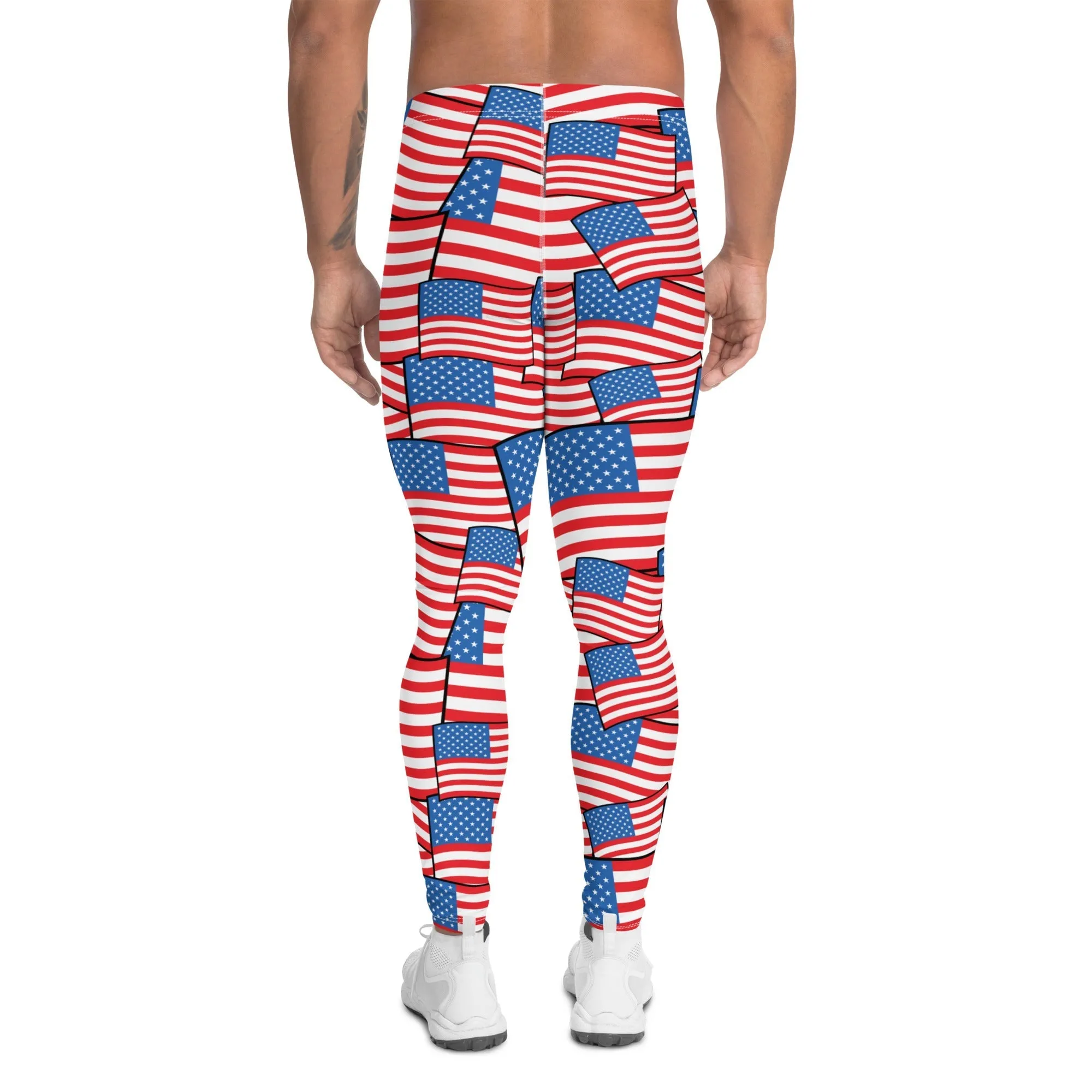 American Flag Pattern Men's Leggings