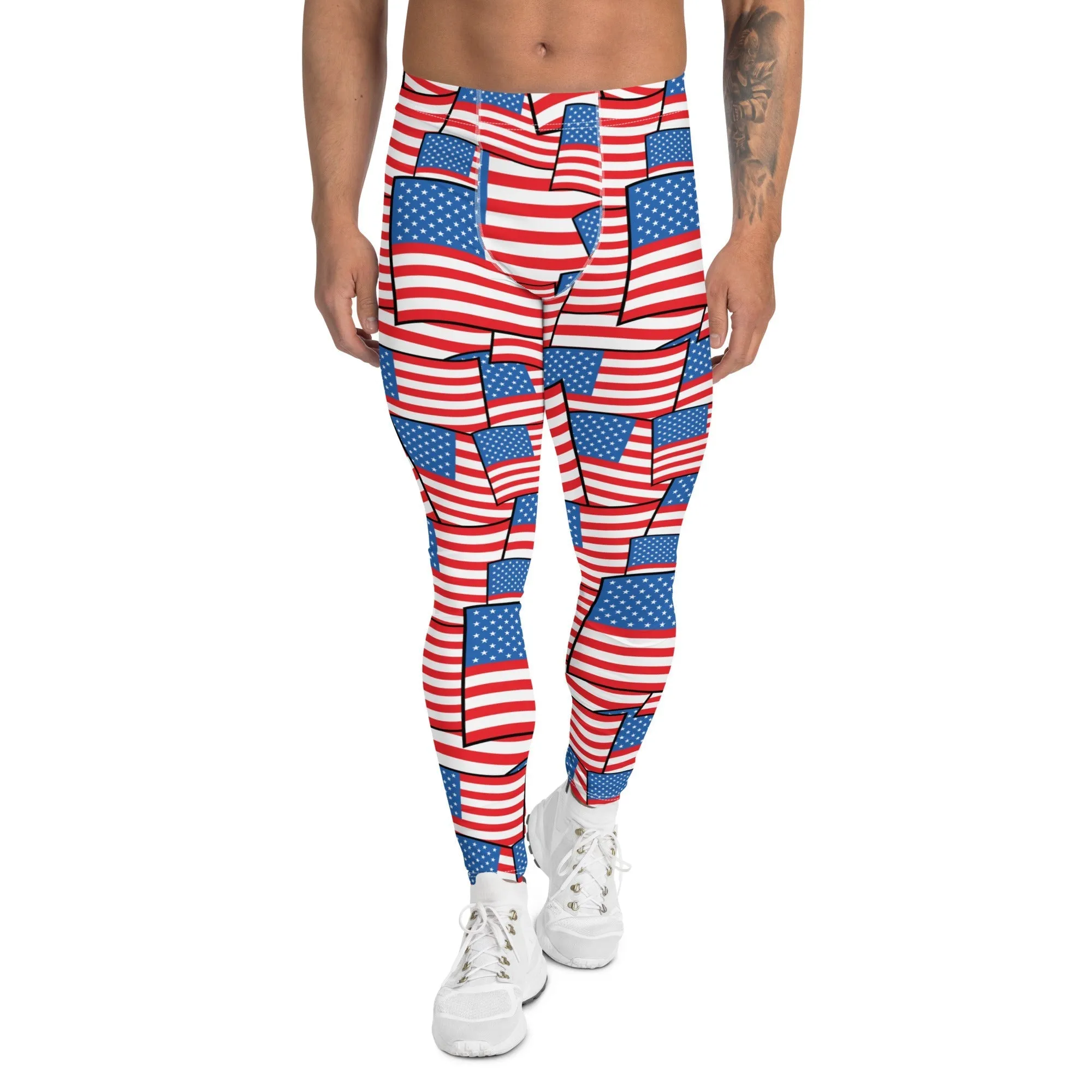 American Flag Pattern Men's Leggings