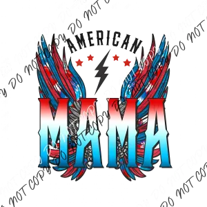 American Mama Wings DTF Transfer