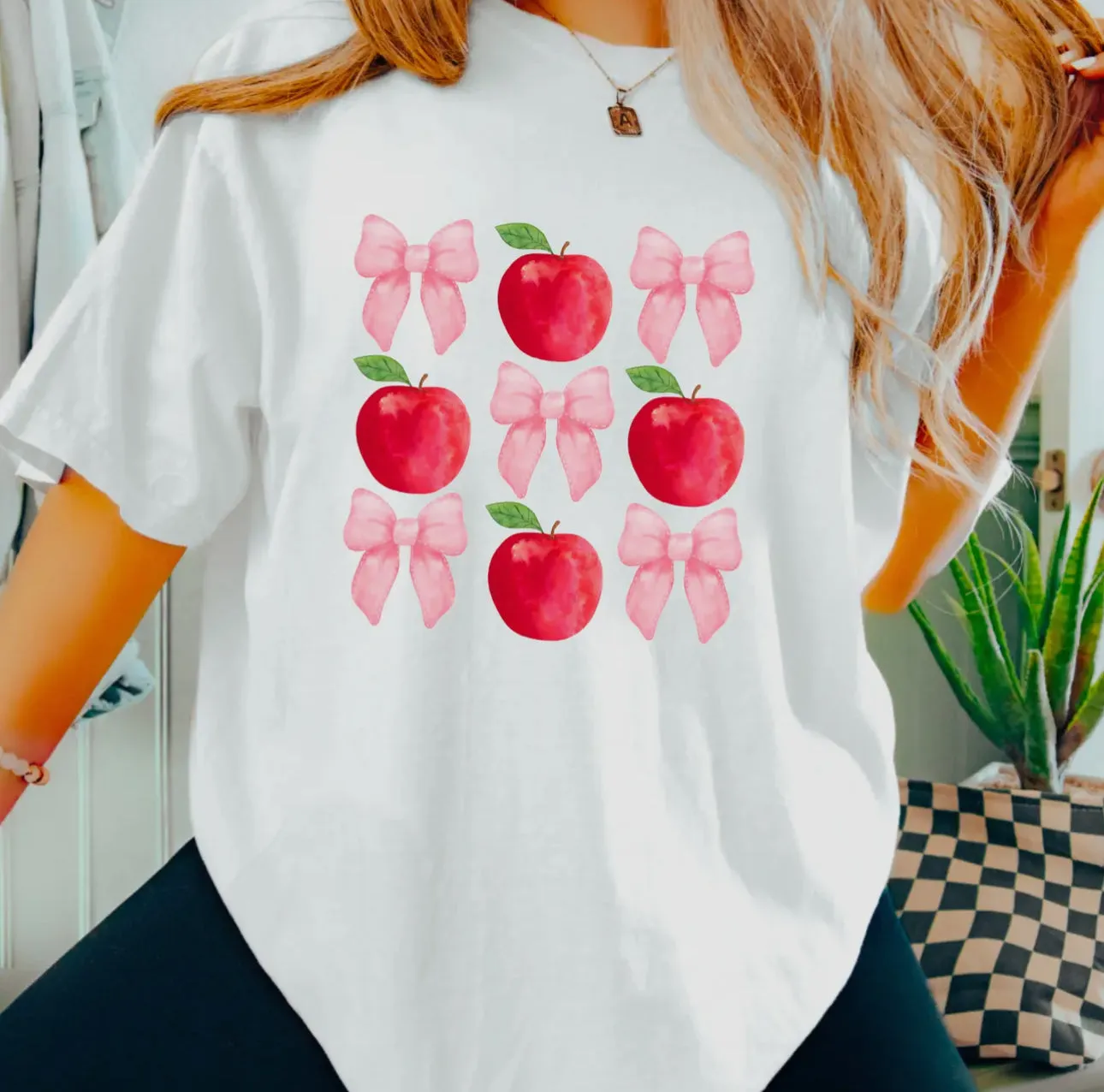 Back To School Teacher Tee- Apple