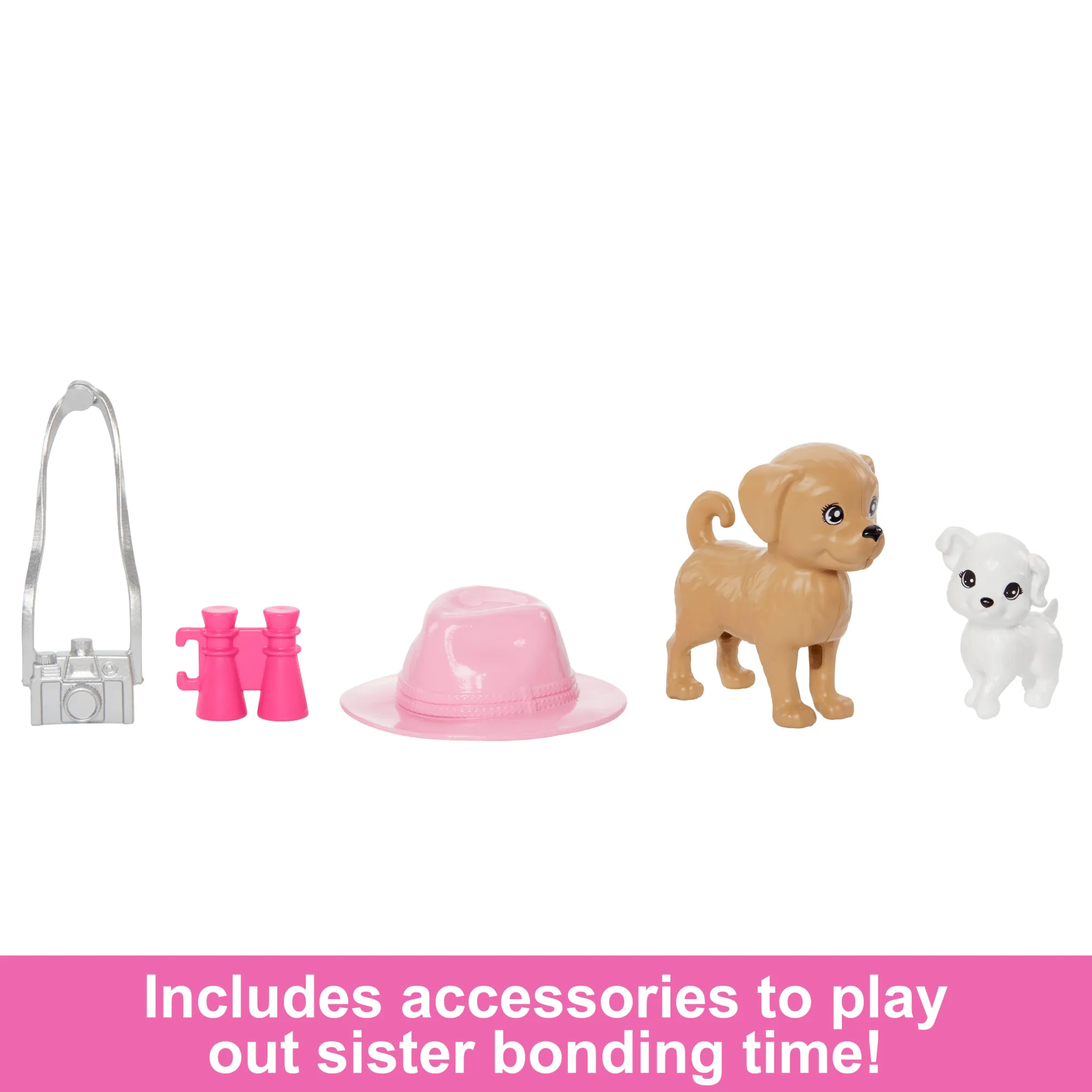 Barbie & Stacie Sister Doll Set With 2 Pet Dogs & Accessories