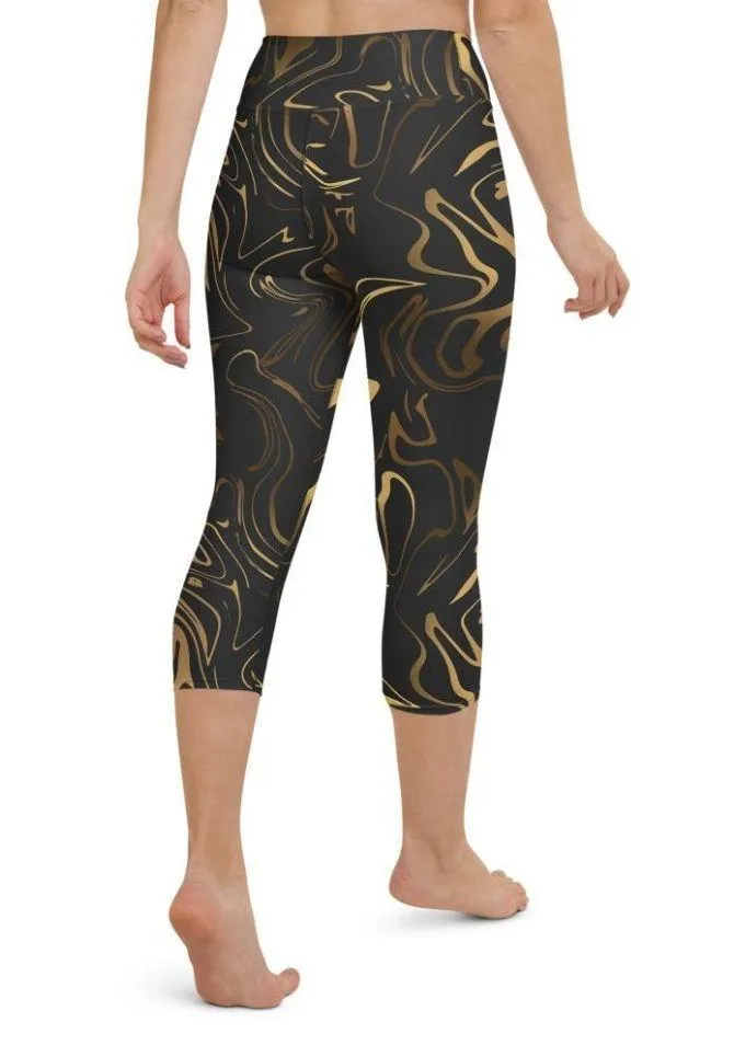 Black & Gold Yoga Capris