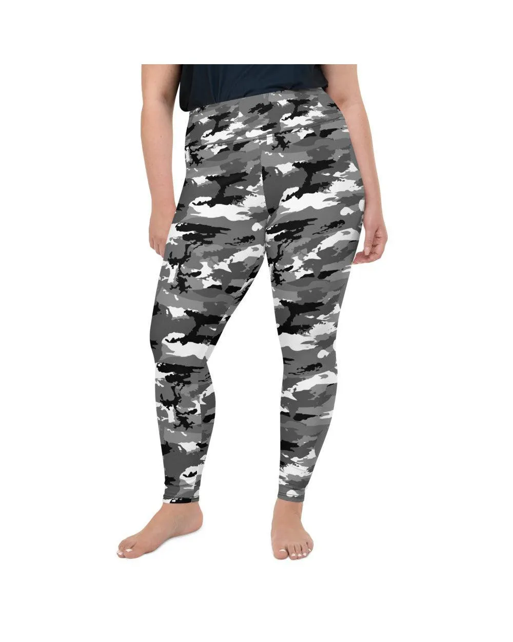 Black & White Camo Plus Size Leggings