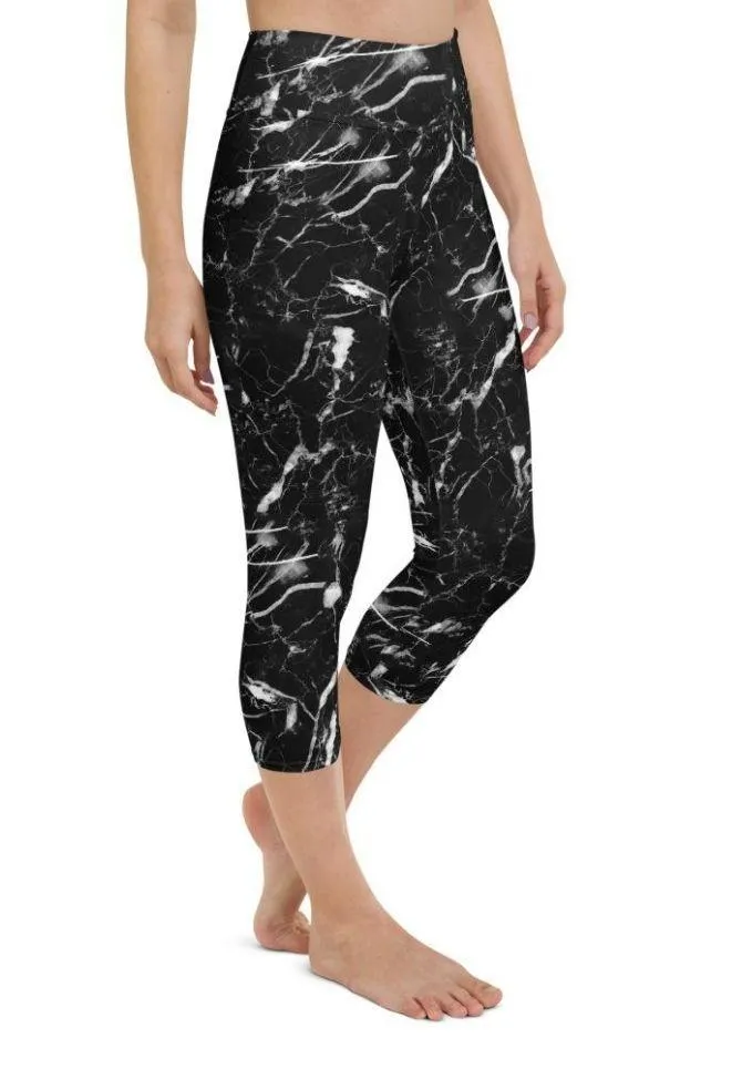 Black Marble Yoga Capris