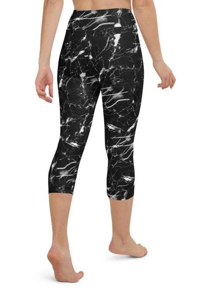 Black Marble Yoga Capris