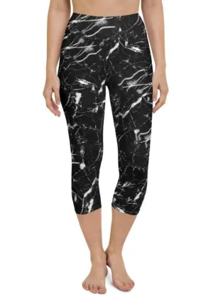 Black Marble Yoga Capris