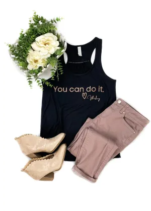 Black You Can Do It Love Whiskey Tank