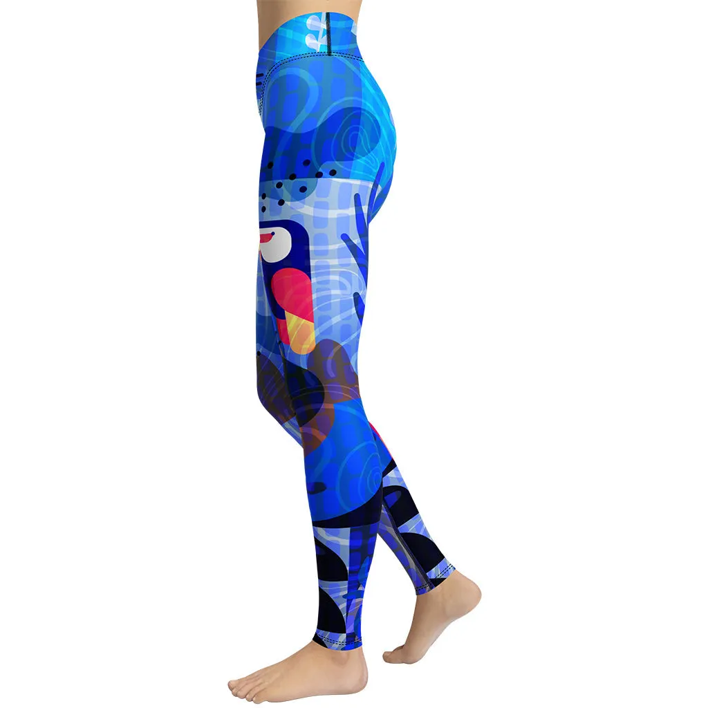 Blue Abstract Yoga Leggings