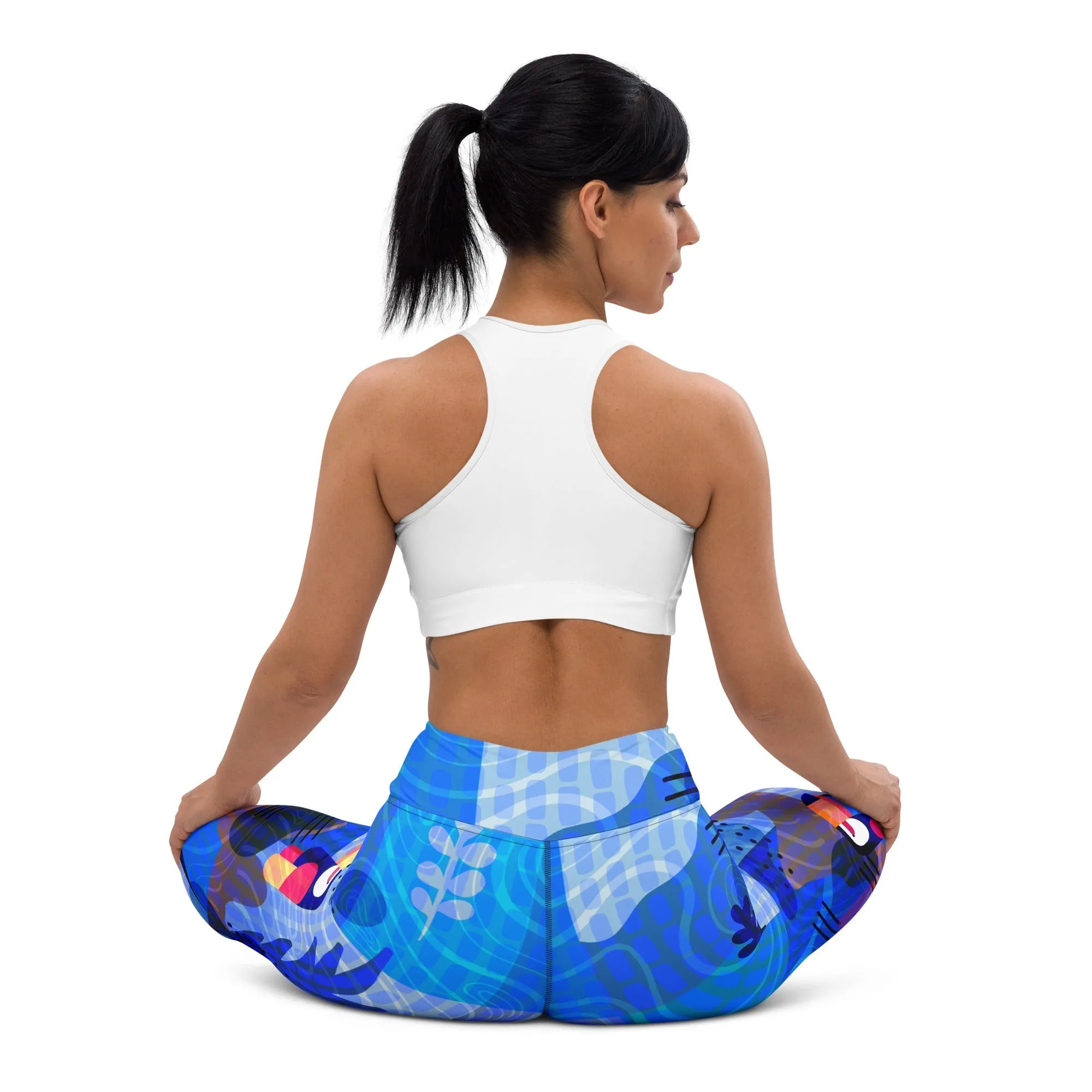 Blue Abstract Yoga Leggings