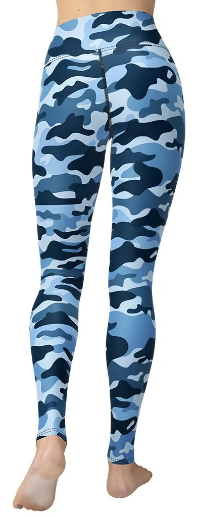 Blue Camo Yoga Leggings