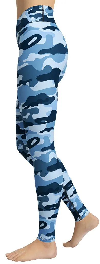 Blue Camo Yoga Leggings