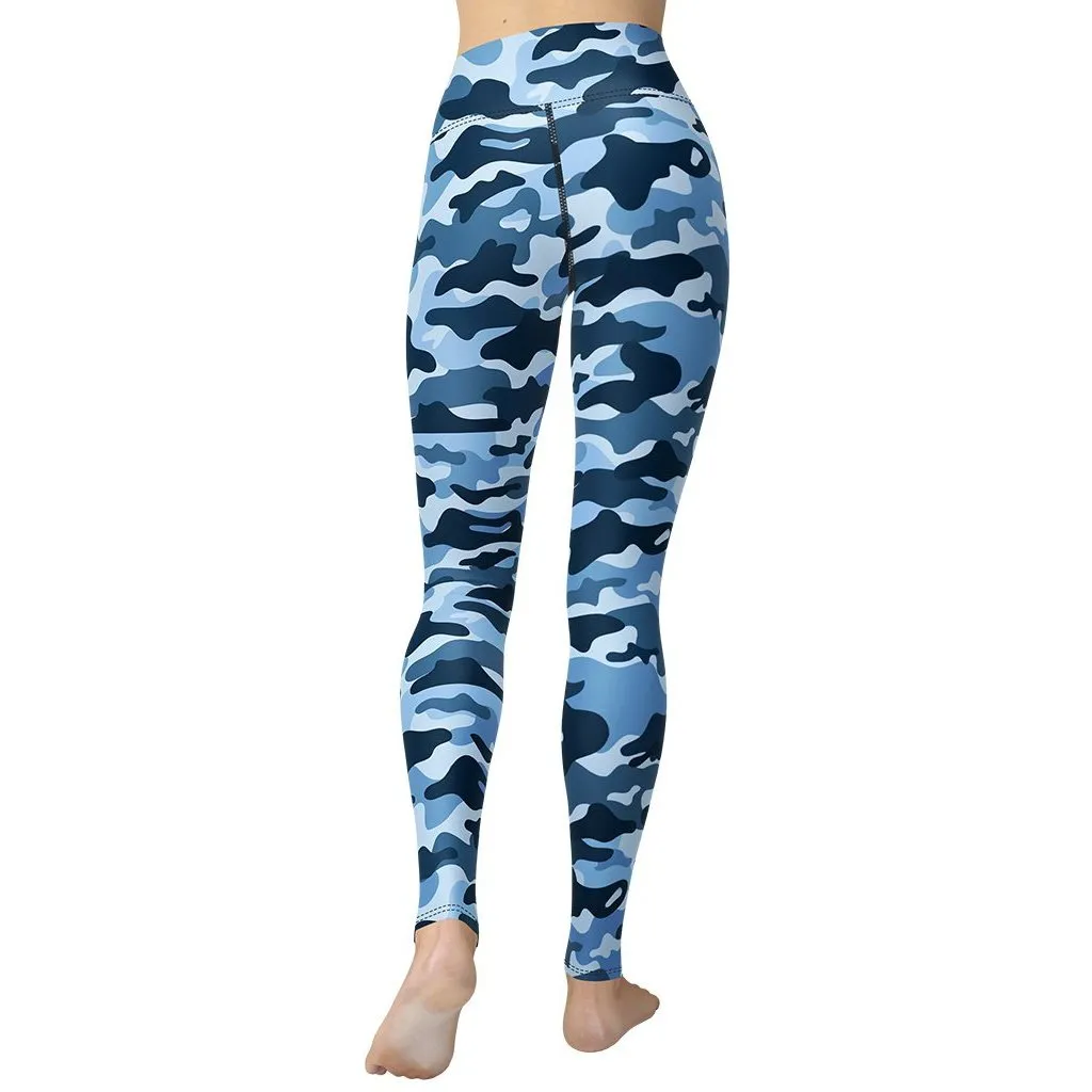 Blue Camo Yoga Leggings