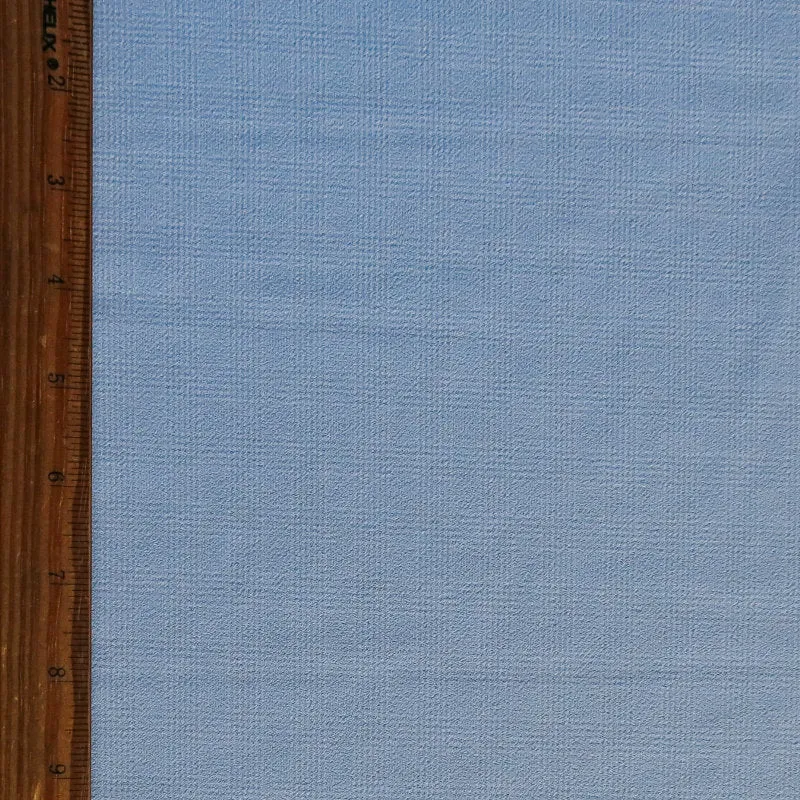 Blue Lined Gingham Stretch Woven Fabric