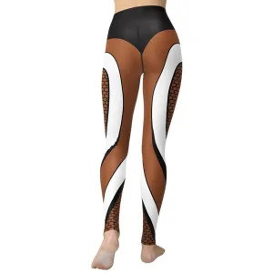 Bold Line Deep Brown Yoga Leggings