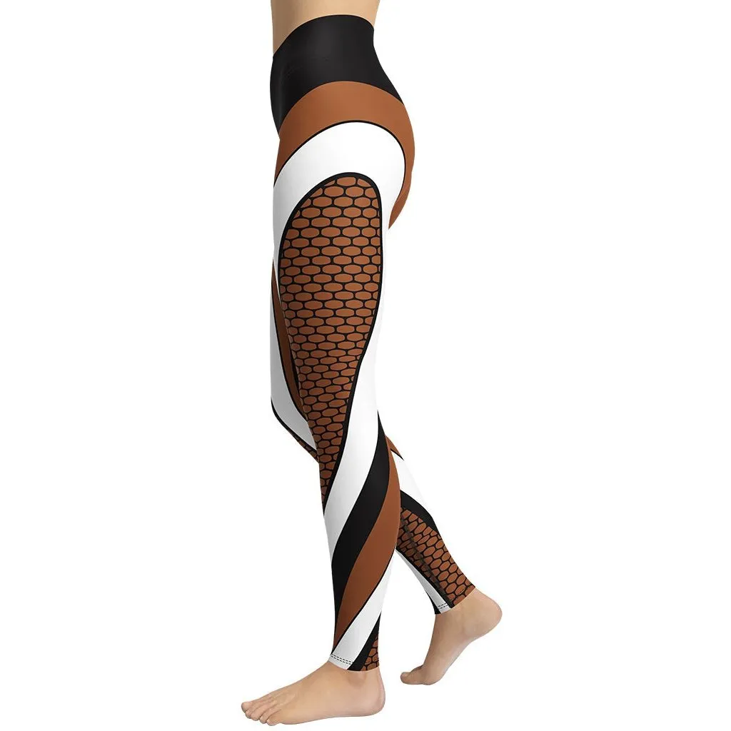 Bold Line Deep Brown Yoga Leggings