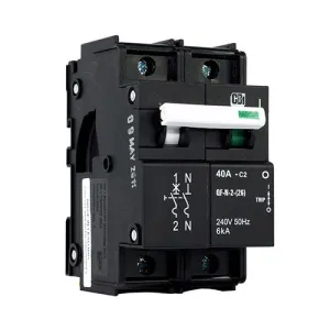 CBi Dual Mount High Rating Circuit Breaker C2 1 Pole   Neutral 6kA - QF-N-2(26)