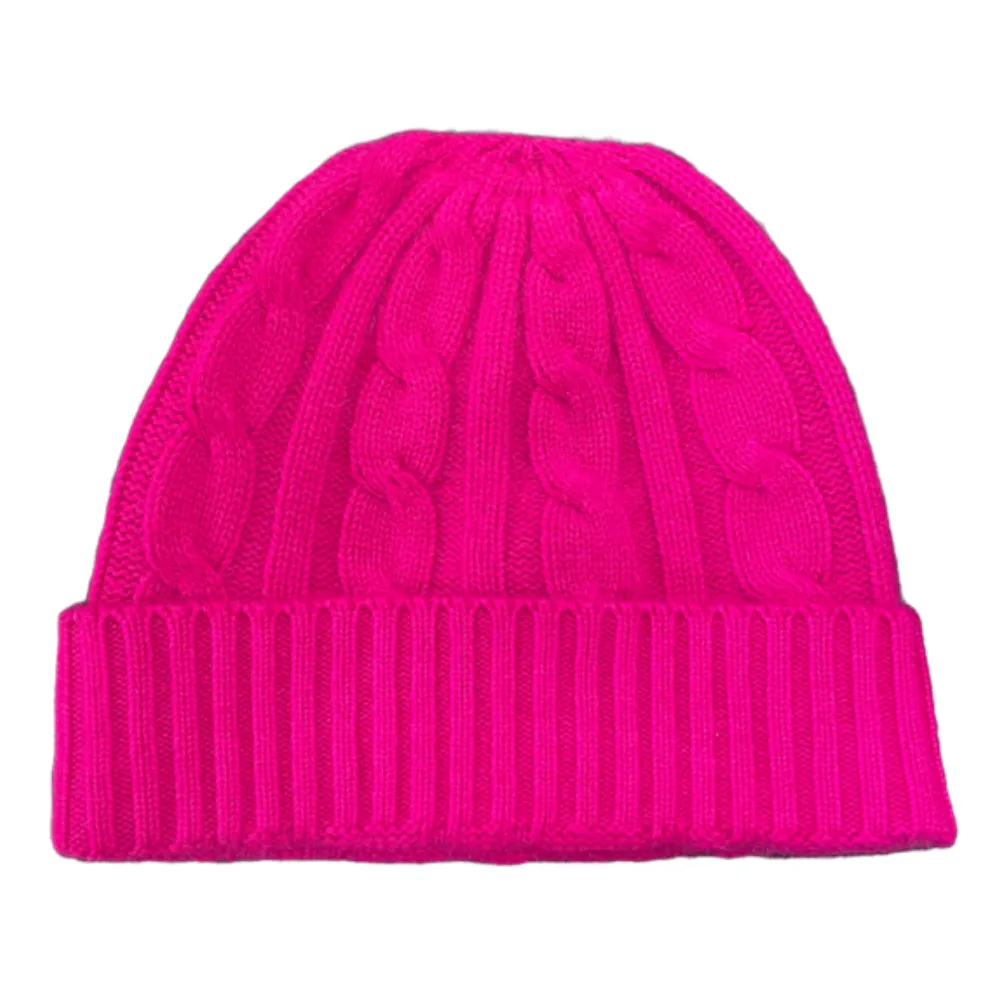 Cerise Pink Cashmere Beanie