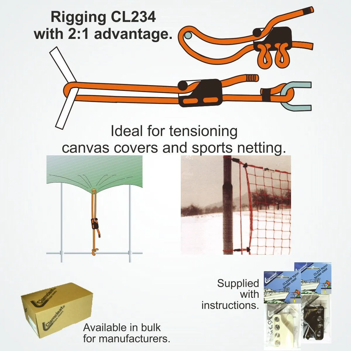 Clamcleat CL234 Fender Cleat / Large Loop Cleat