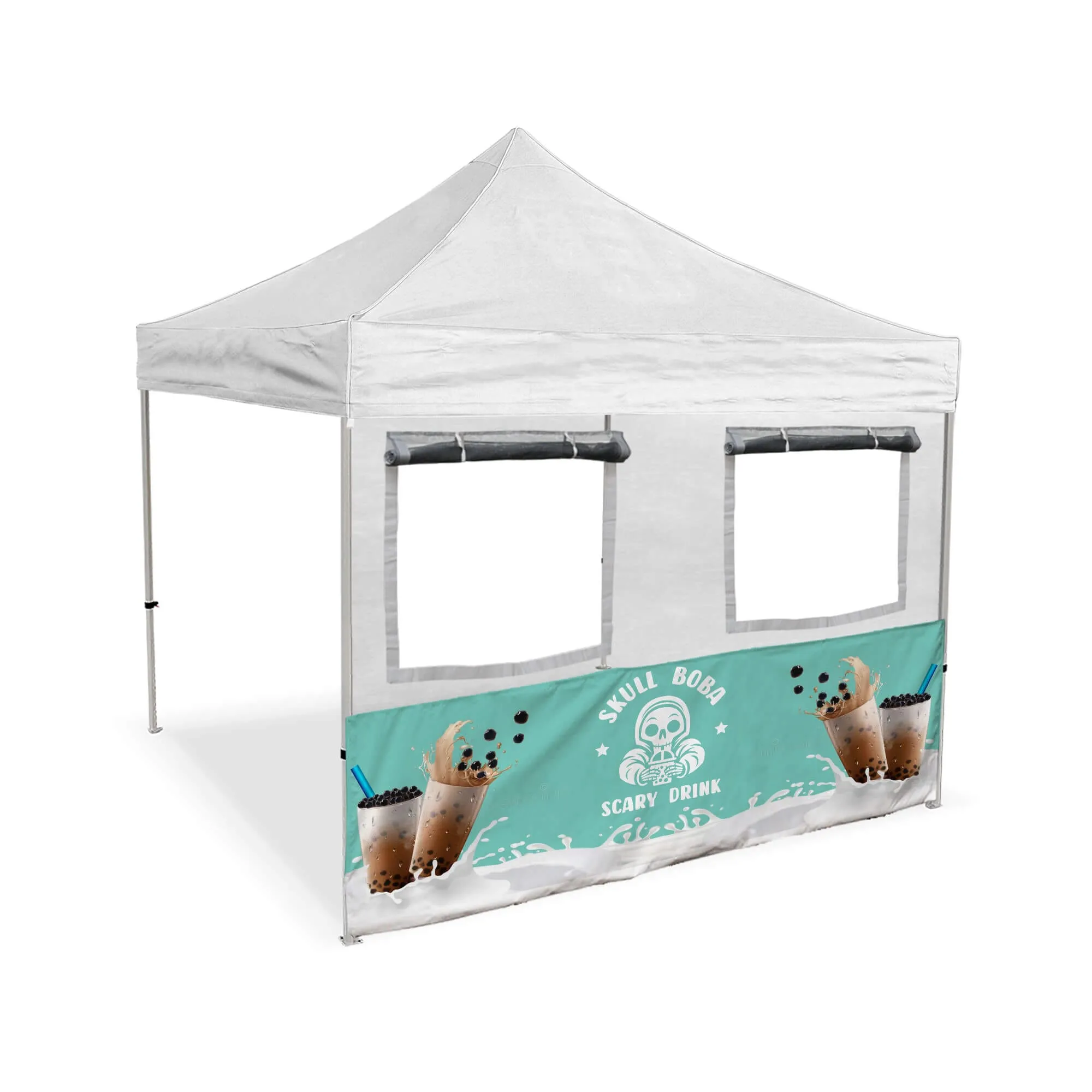 Customizable Front Wall with Roll-Up Windows for Food Concession Stands