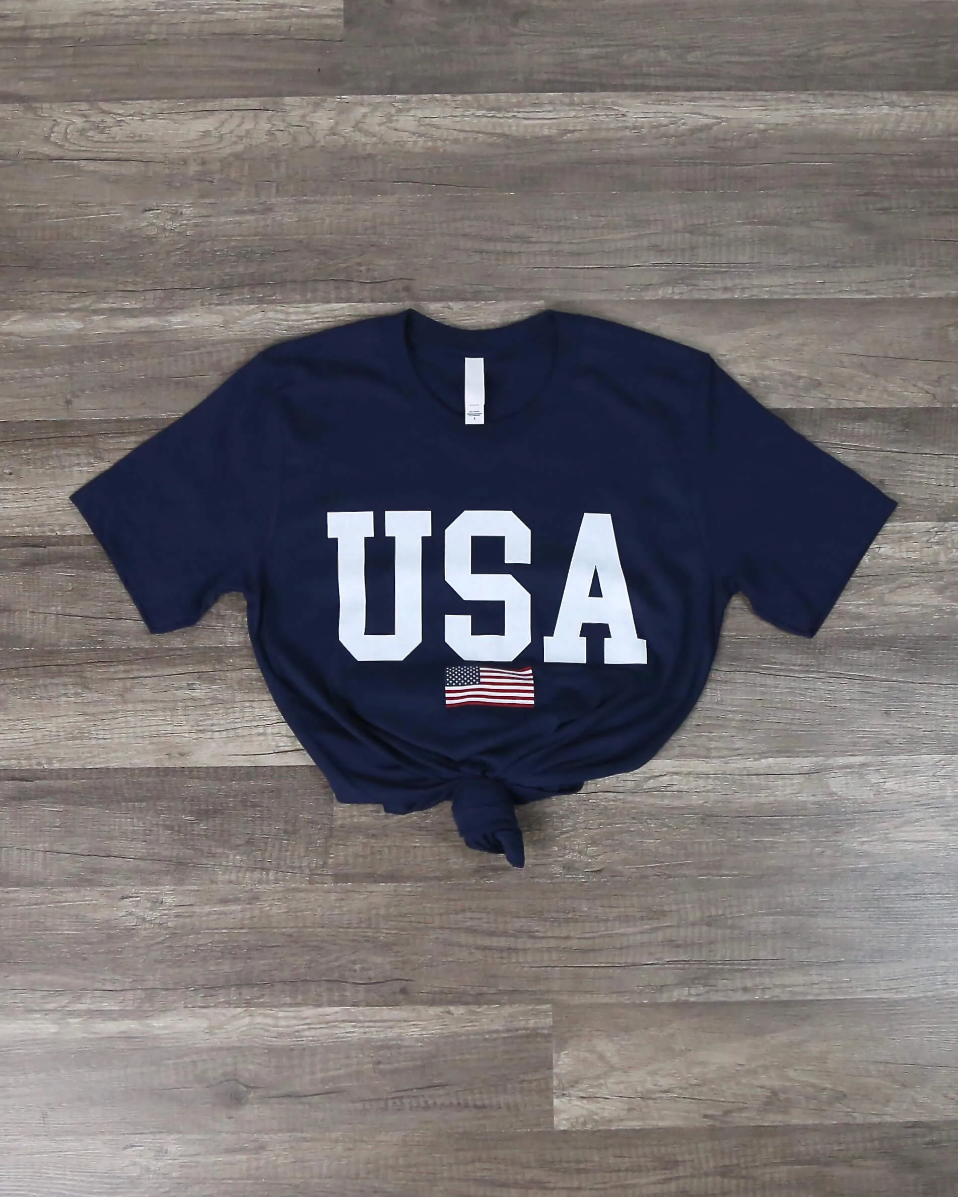 Distracted - USA Shirt Unisex Graphic Tee in Navy